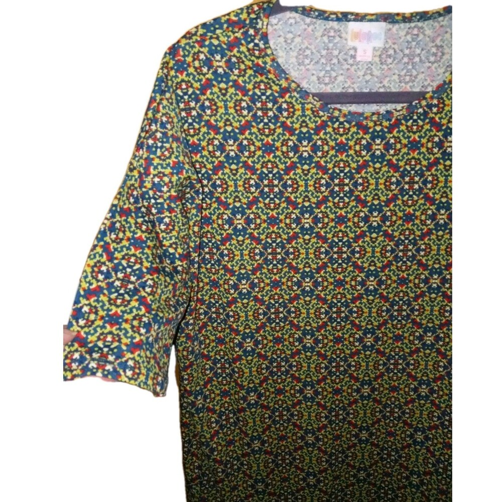 NWT LULAROE IRMA Womens Small Abstract Artsy Short Sleeve Hi-Lo Top Multicolor - Picture 6 of 12